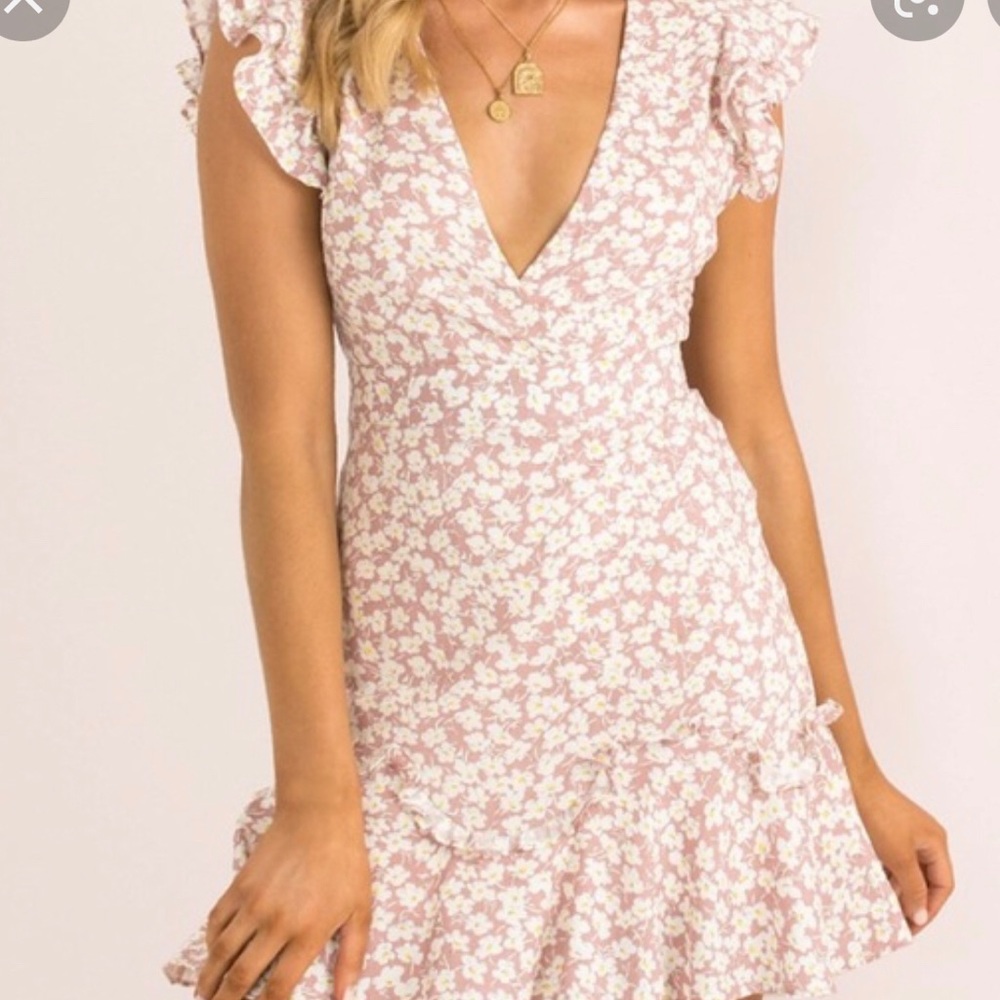 Sundae Muse Gracie mini dress new blush floral sz 2, cottagecore girly sweet
